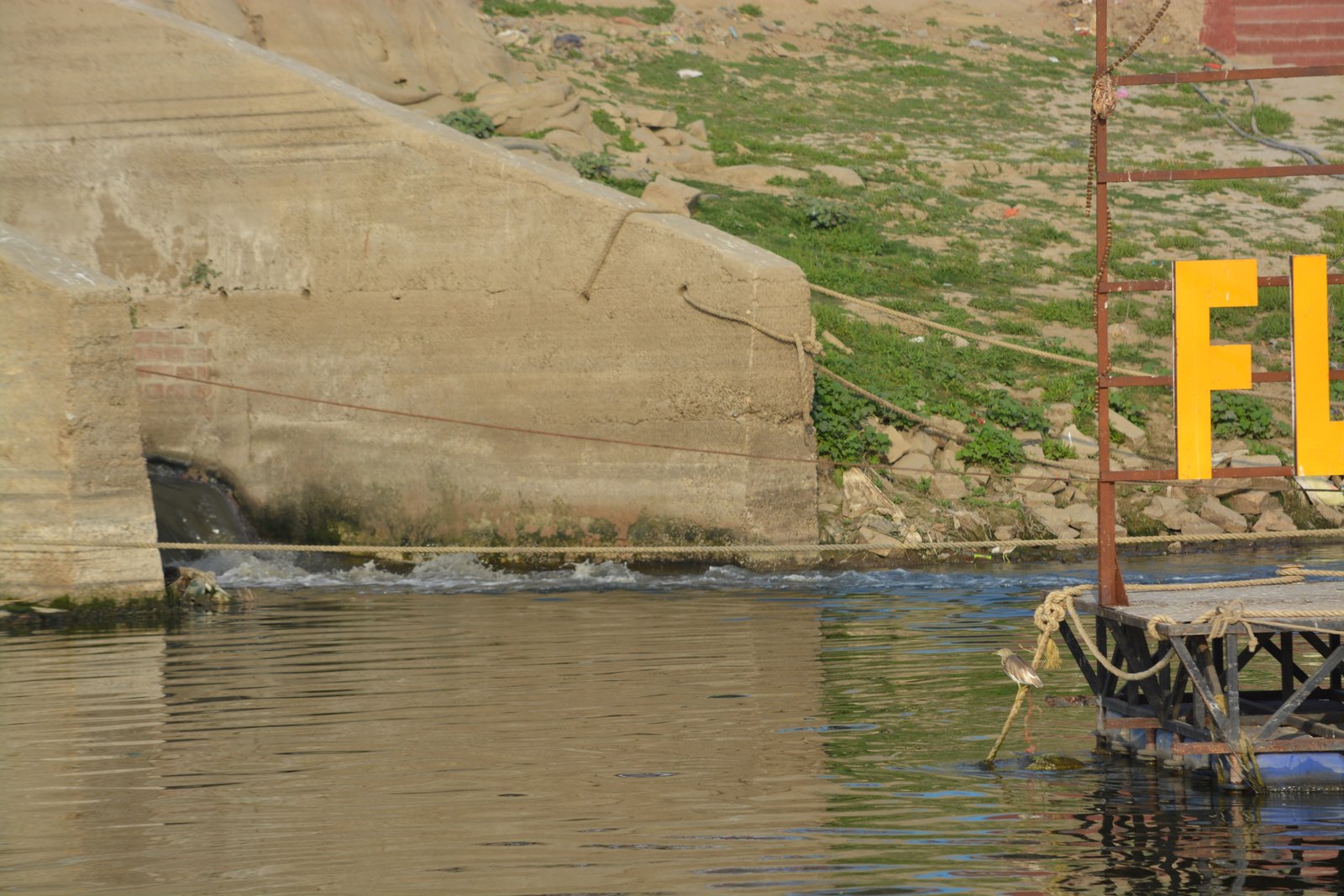 Sewage Drain Outfall into the Ganga
