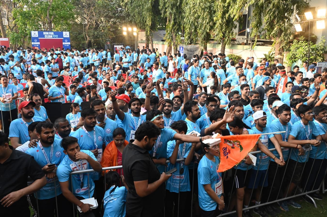 Runners Gather at the Start — Run for Clean Ganga